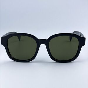 NEW Gucci GG1140SK 002 Black Green Square Unisex Sunglasses
